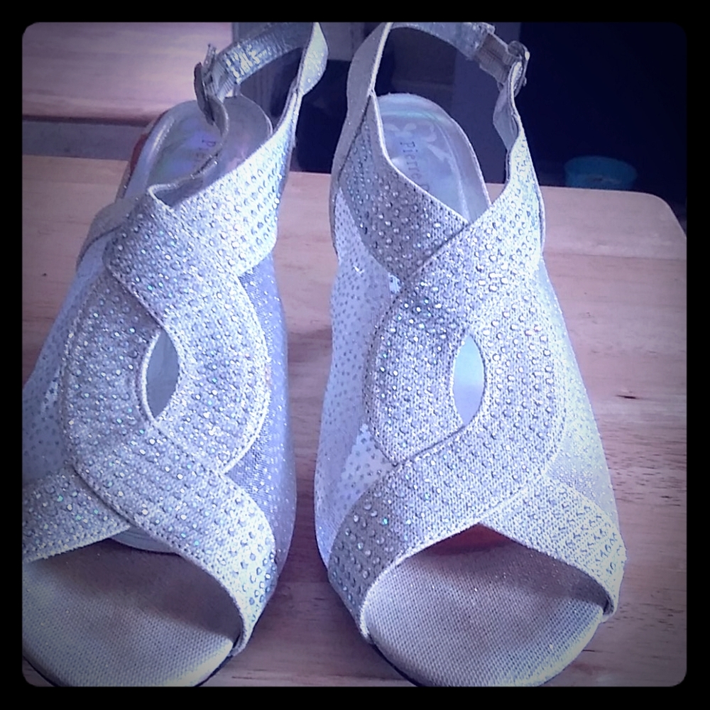 Silver glitter shoes